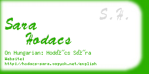 sara hodacs business card